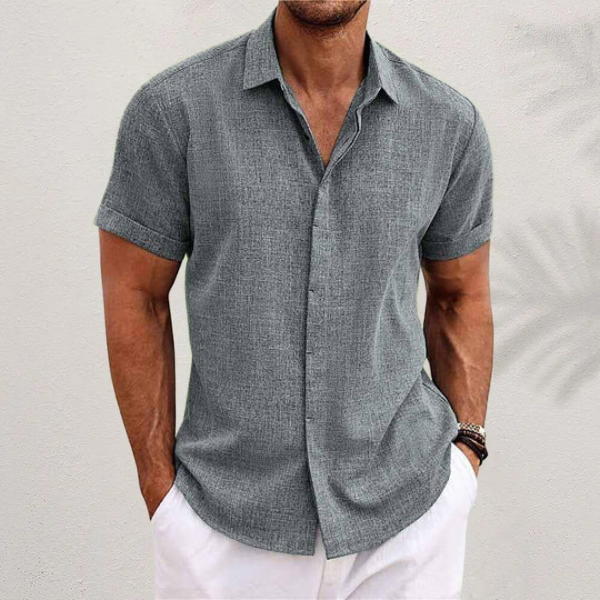 Gabriel | Short-Sleeve Cotton-Linen Shirt