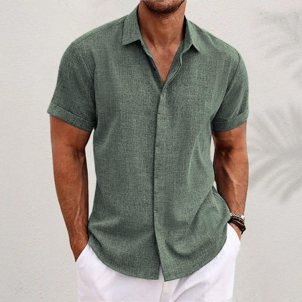 Gabriel | Short-Sleeve Cotton-Linen Shirt