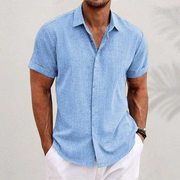 Gabriel | Short-Sleeve Cotton-Linen Shirt