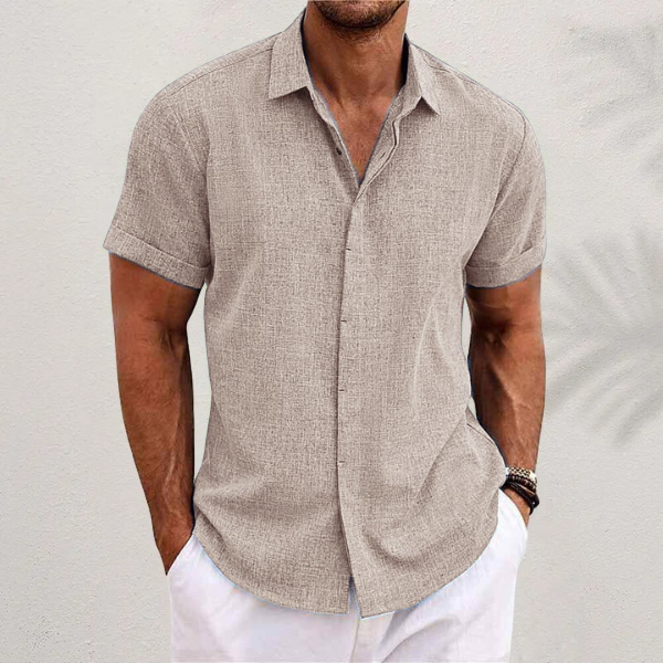 Gabriel | Short-Sleeve Cotton-Linen Shirt