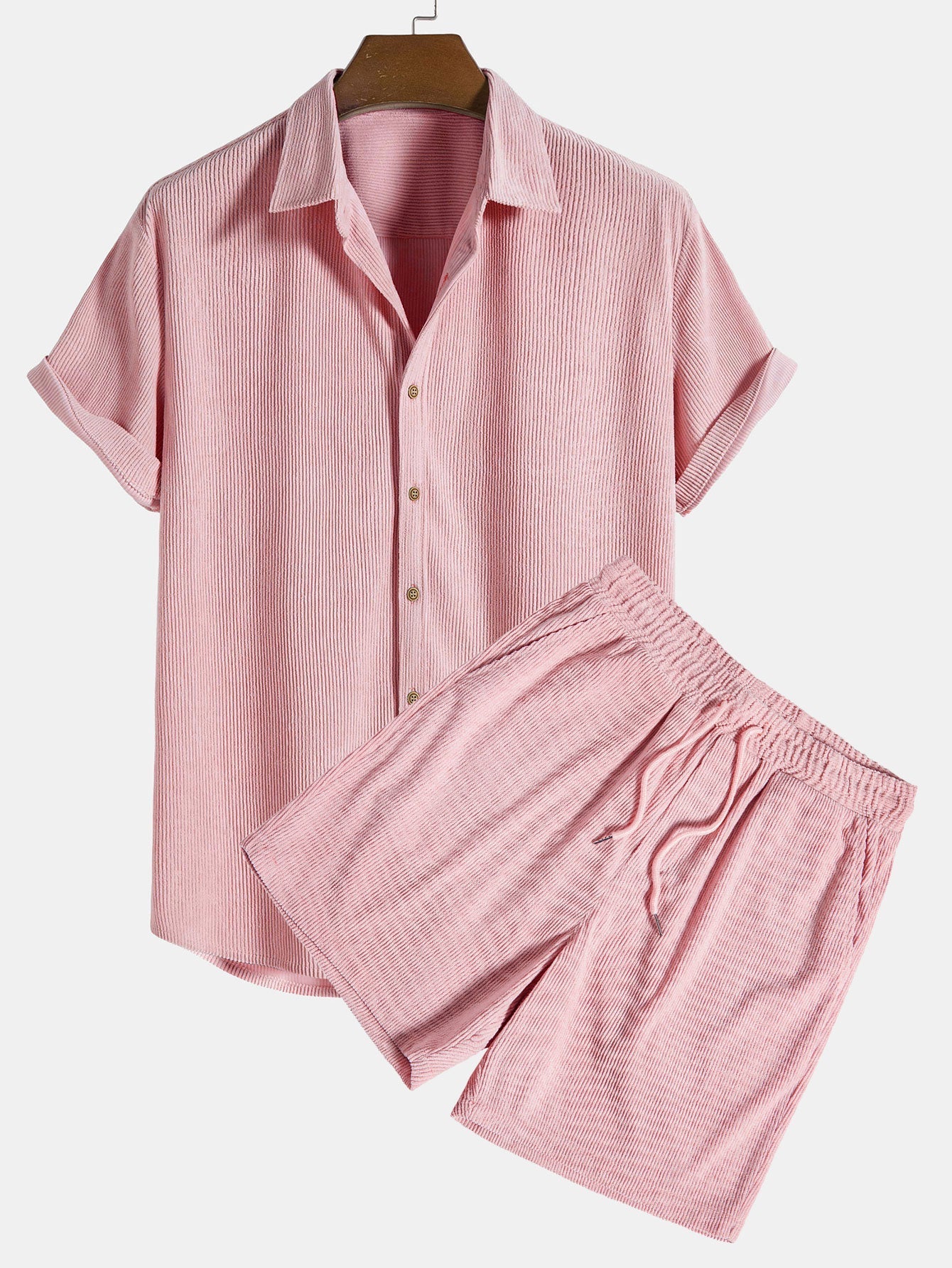 Homme | Ensemble Été Chemise et Short en Polyester-5