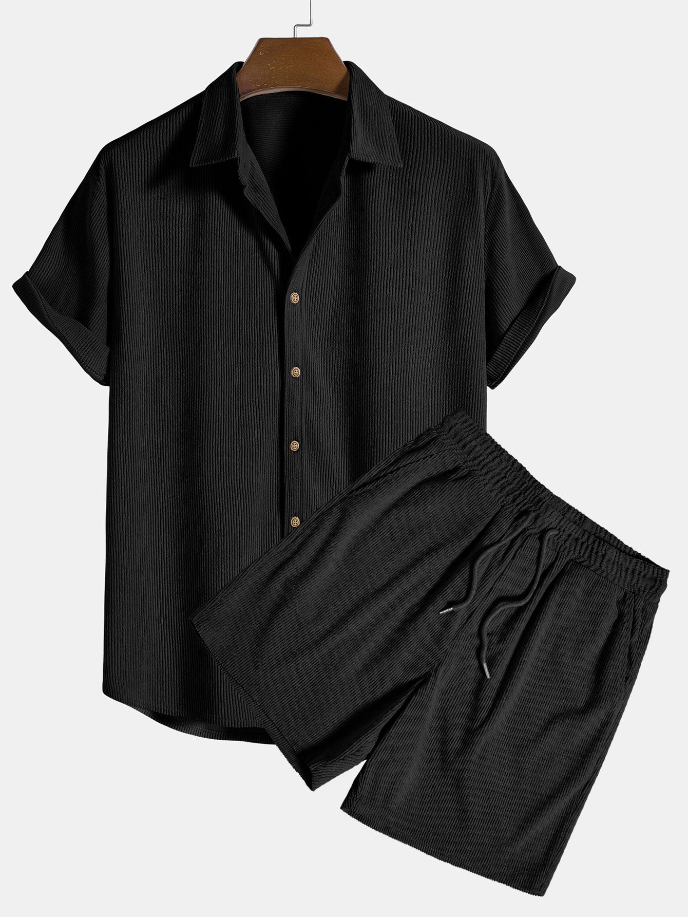 Variant image for Homme | Ensemble Été Chemise et Short en Polyester-6