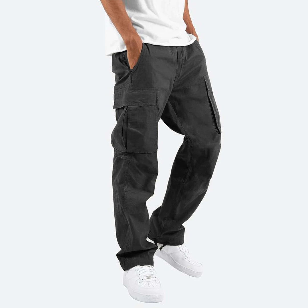 Men's Black Cargo Pants with Versatile Style and Pockets