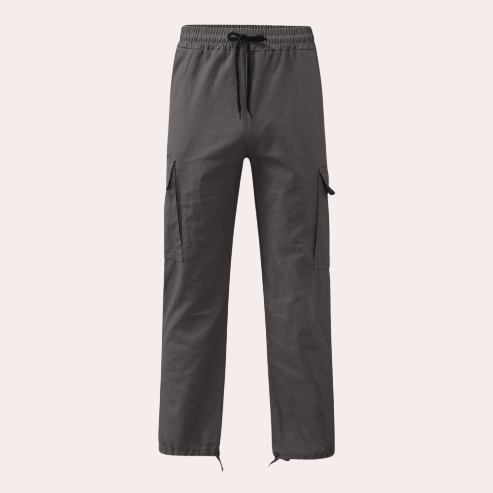 Men's Black Cargo Pants with Versatile Style and Pockets