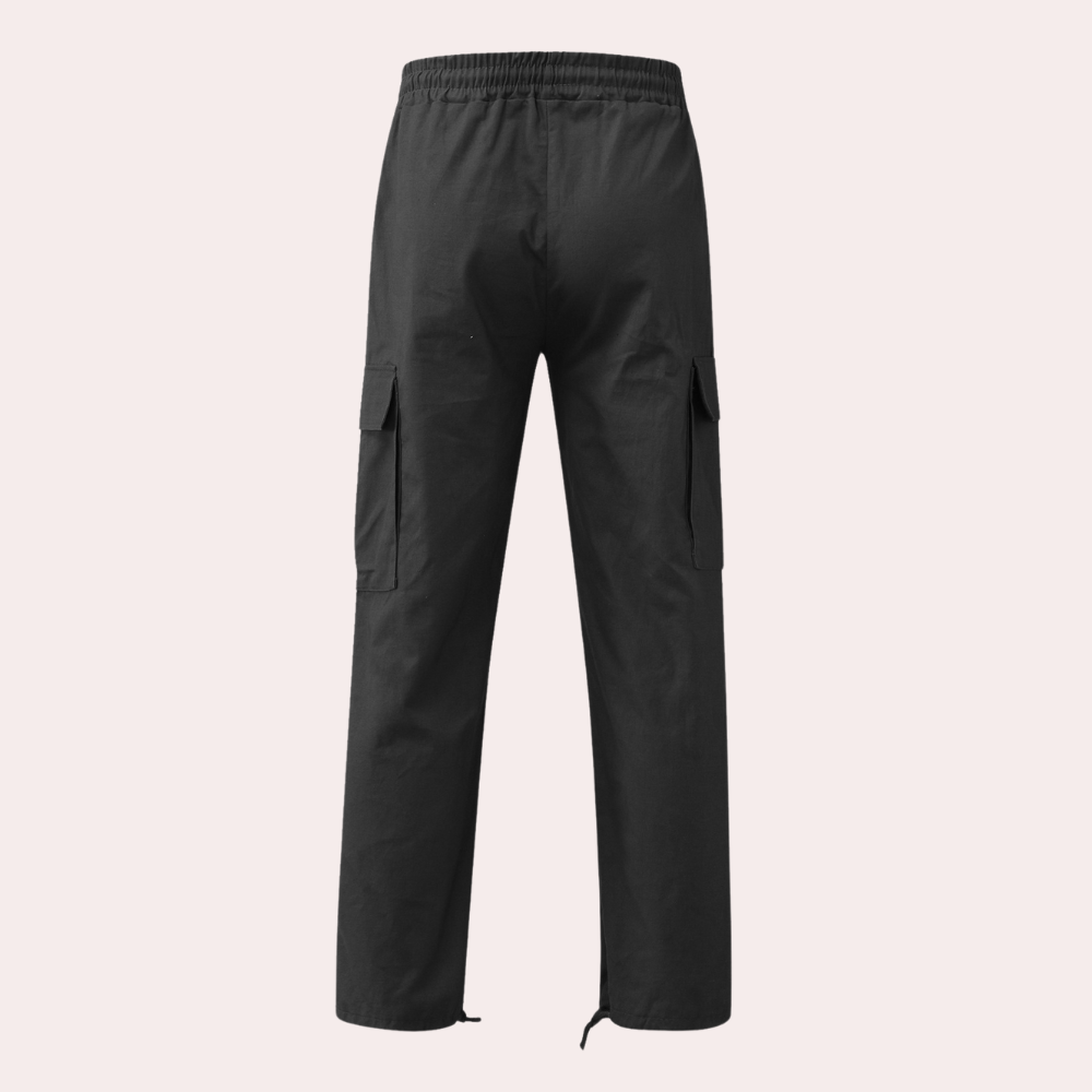 Men's Black Cargo Pants with Versatile Style and Pockets