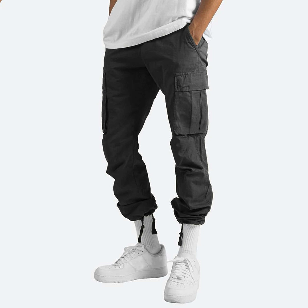 Men's Black Cargo Pants with Versatile Style and Pockets