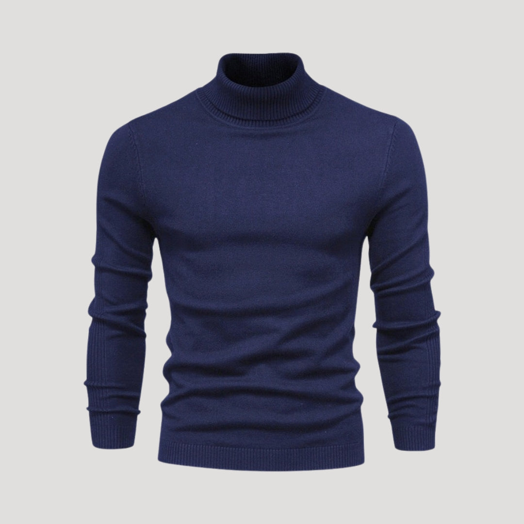 Men's Black Knit Turtleneck Jumper 1