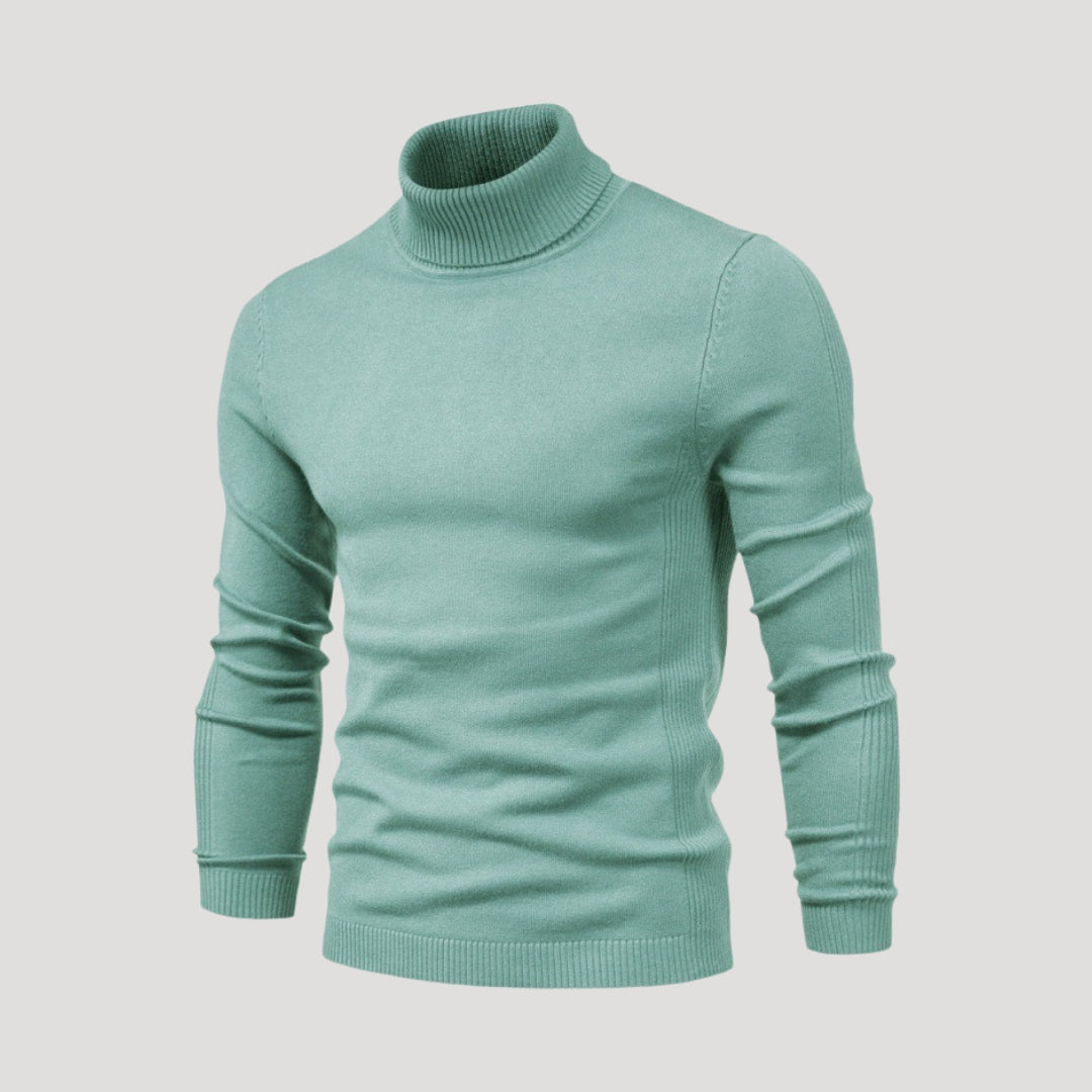 Men's Black Knit Turtleneck Jumper 2