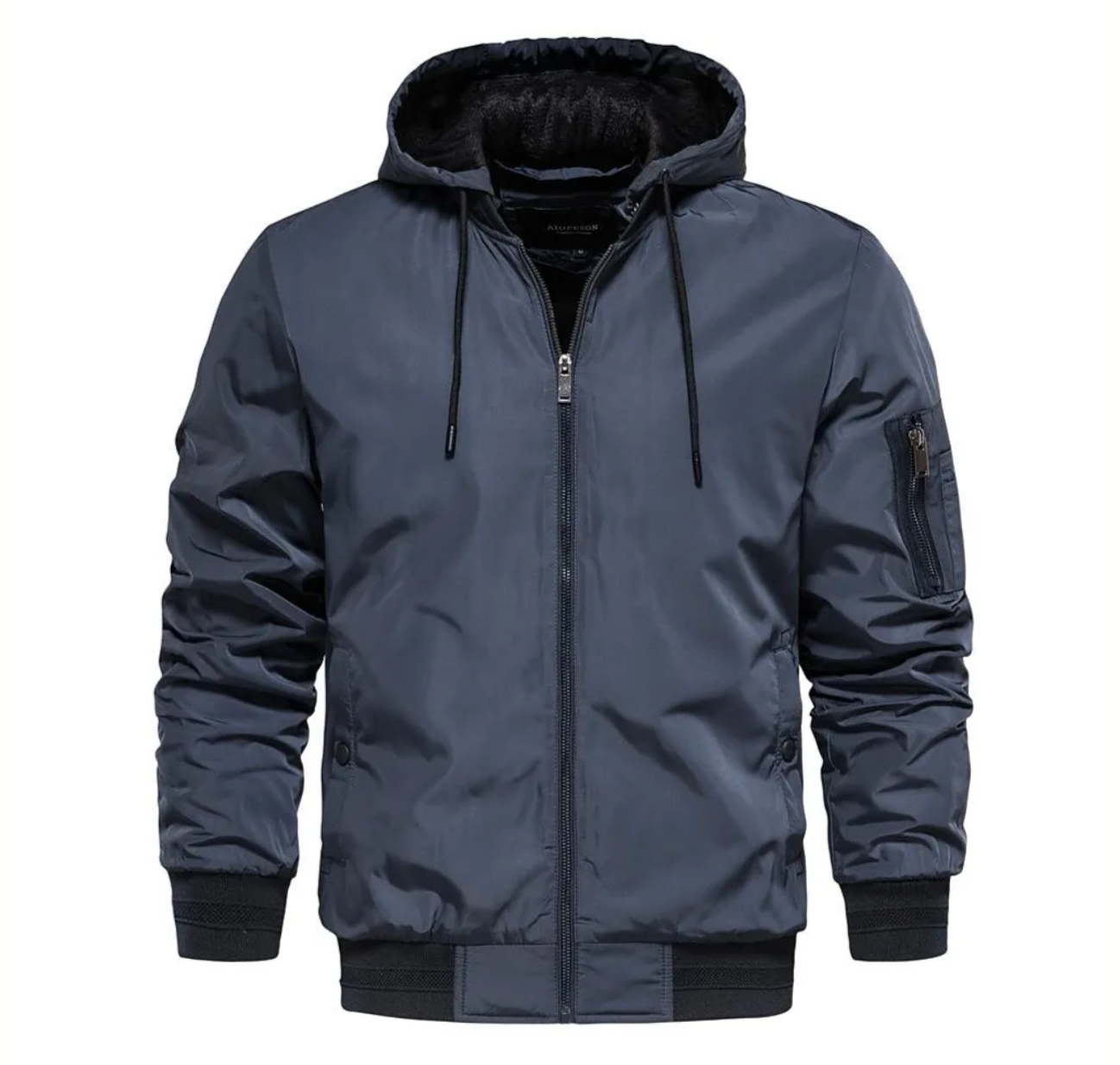 Men's Bomber Jacket with Removable Hood 0