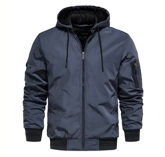 Men's Bomber Jacket with Removable Hood 0
