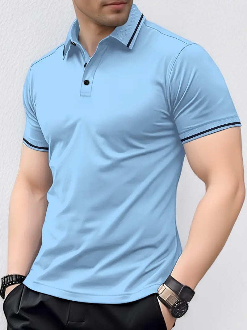 Men's Breathable Golf Polo Shirt for Spring 4
