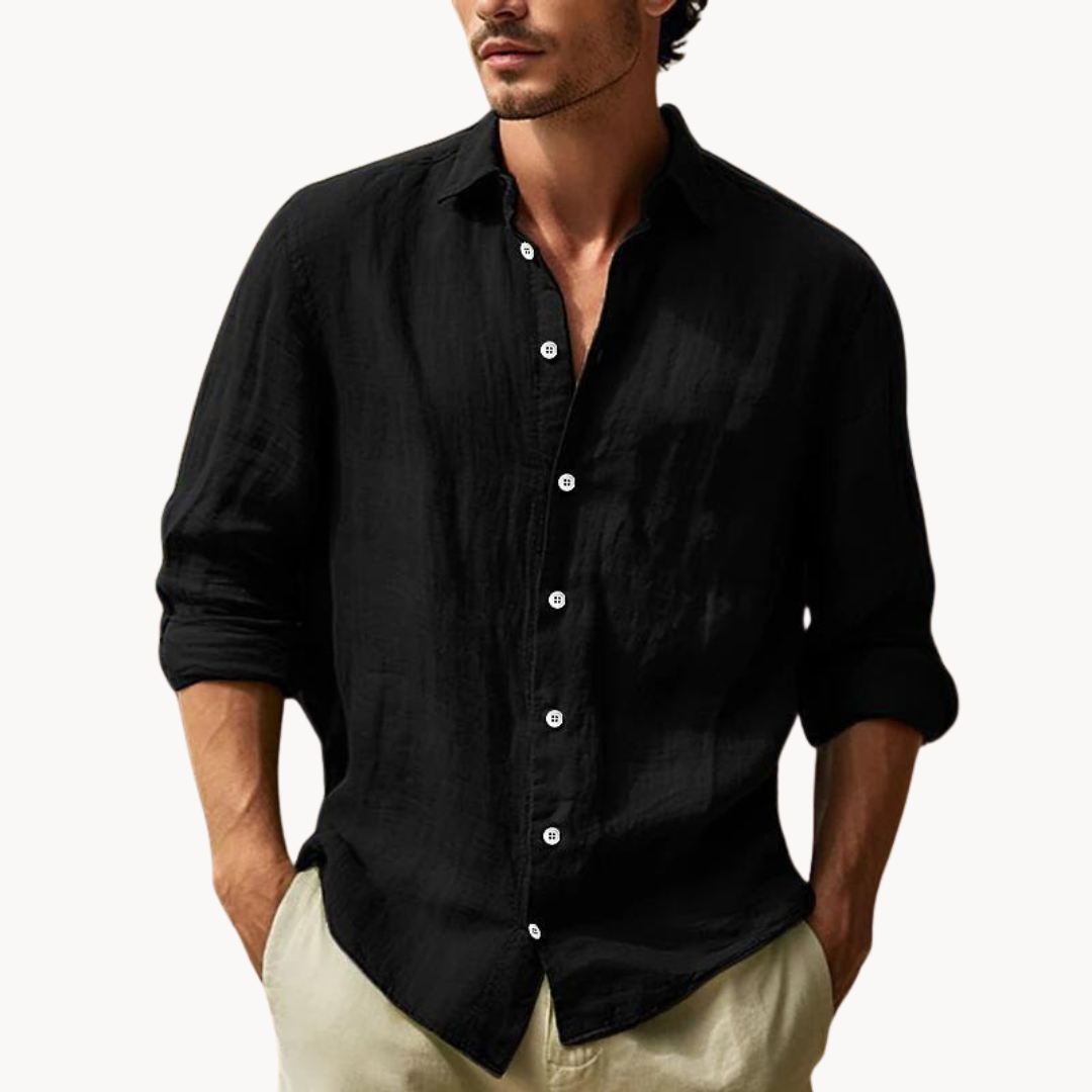 Men's Button-Down Dress Shirt with Long Sleeves 1
