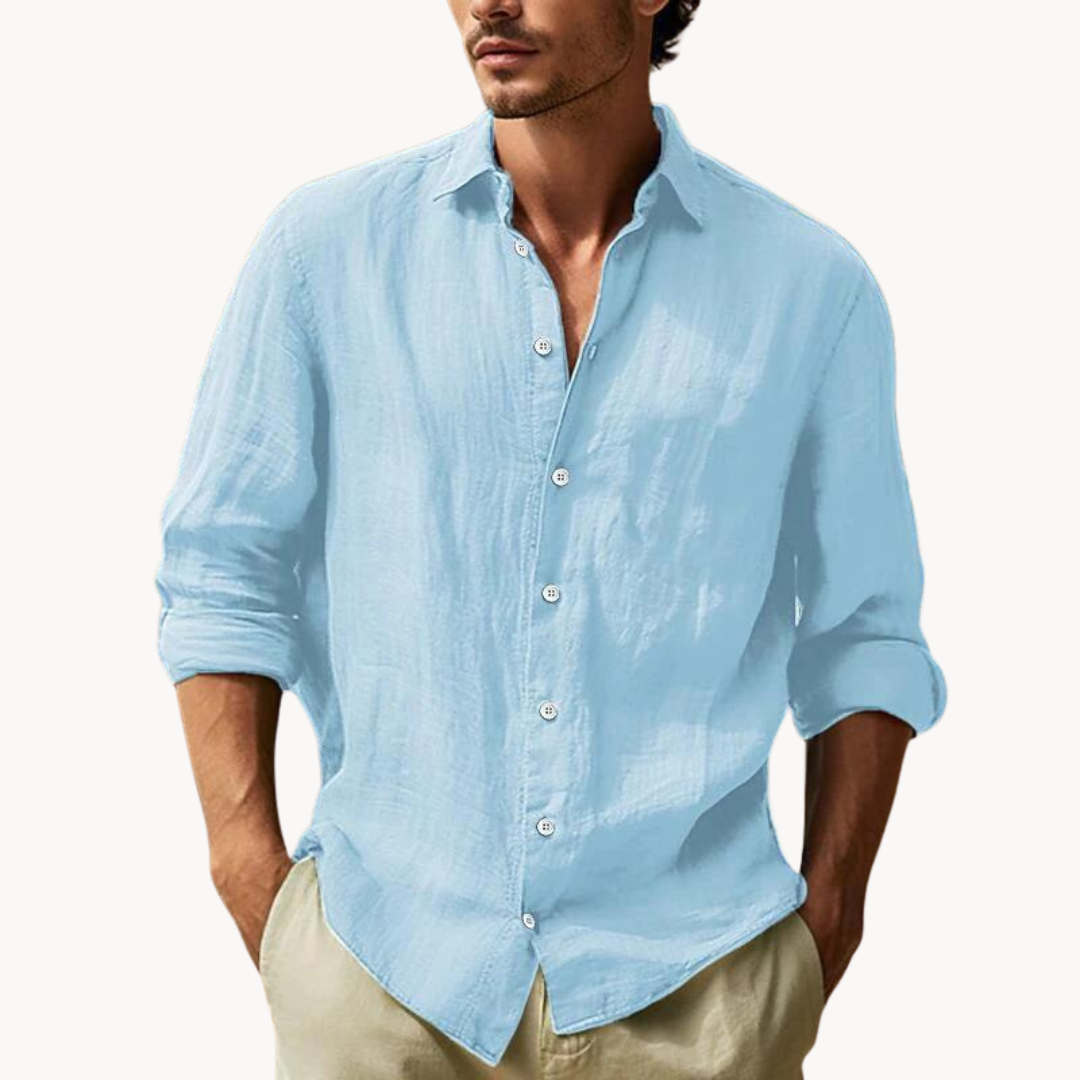 Men's Button-Down Dress Shirt with Long Sleeves 2