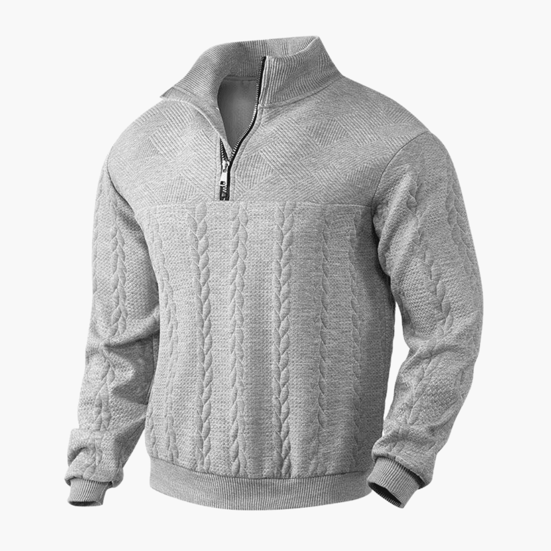 Men's Cable Knit Troyer Sweater 1