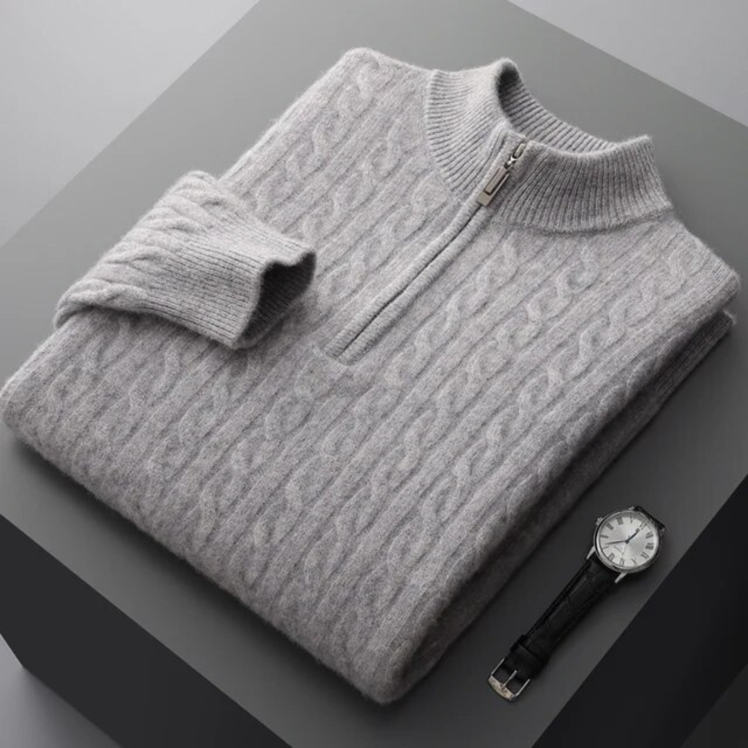 Men's Cashmere Sweater with Streamlined Design 0