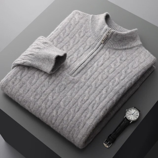 Men's Cashmere Sweater with Streamlined Design 0