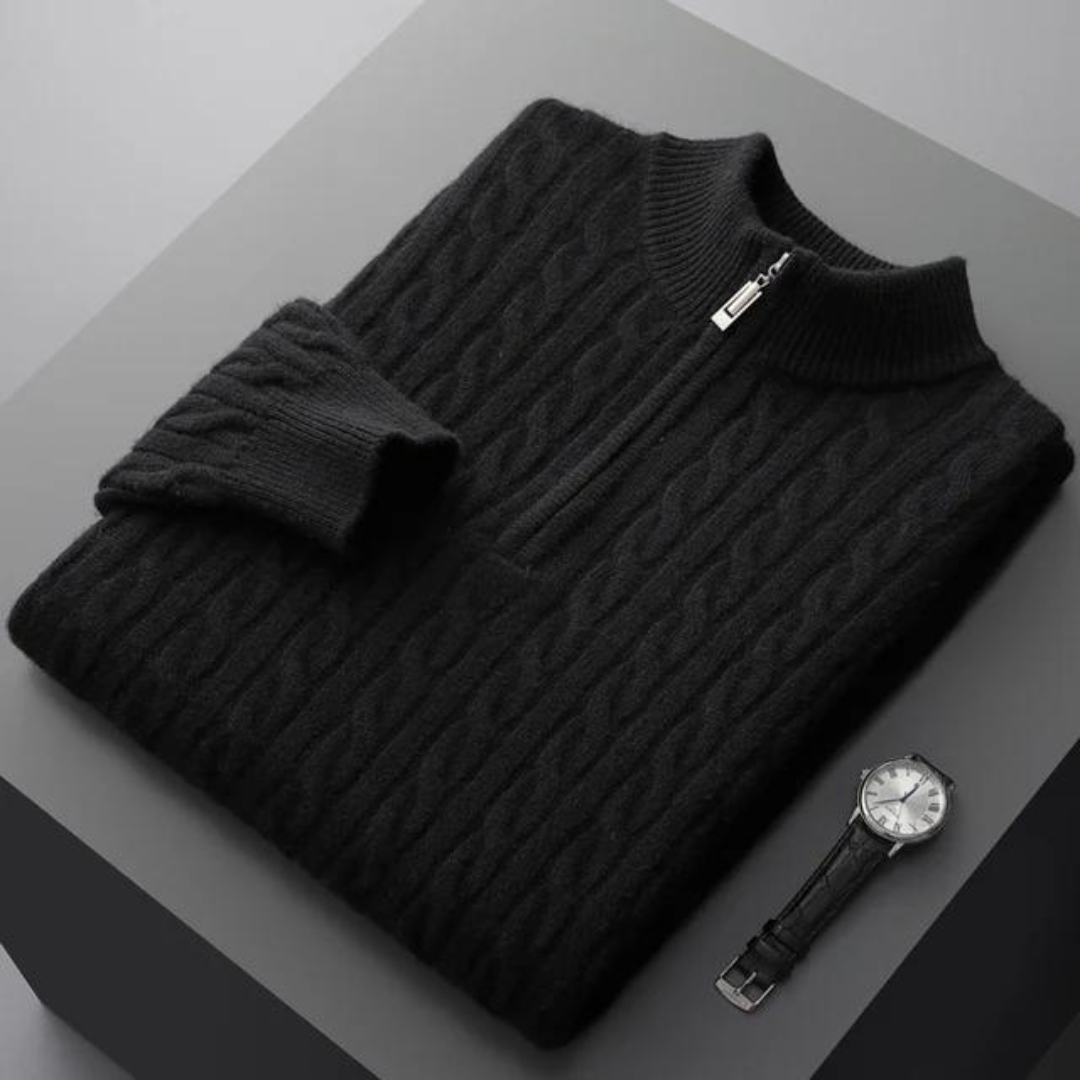 Men's Cashmere Sweater with Streamlined Design 1