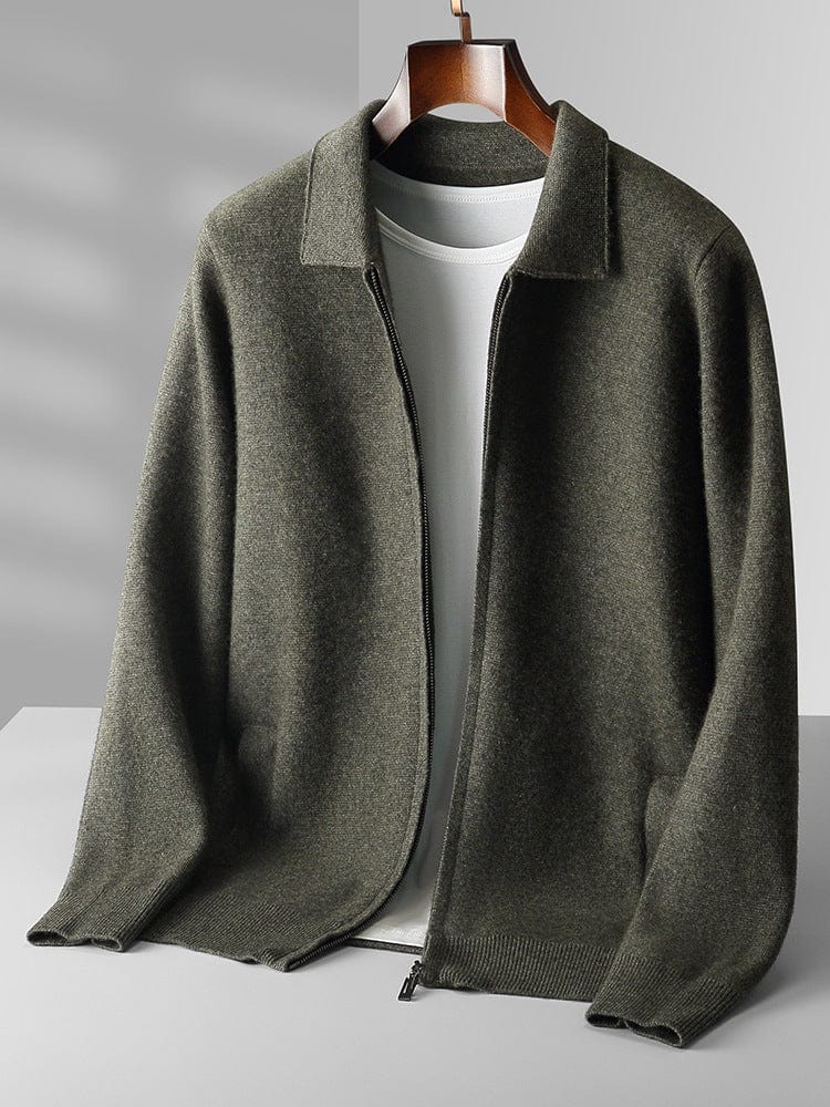 Men's Cashmere Zip Cardigan for Timeless Elegance 0