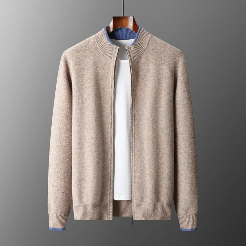 Men's Cashmere Zip Sweater for Timeless Elegance 0