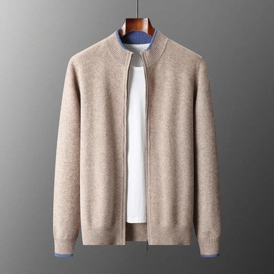 Men's Cashmere Zip Sweater for Timeless Elegance 0