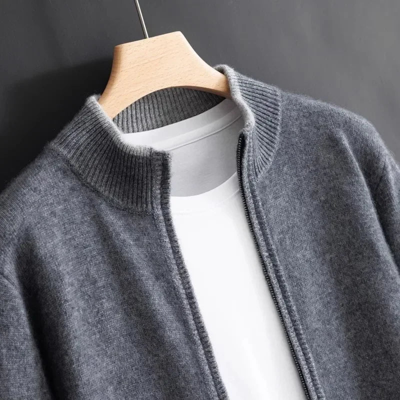Men's Cashmere Zip Sweater for Timeless Elegance 4