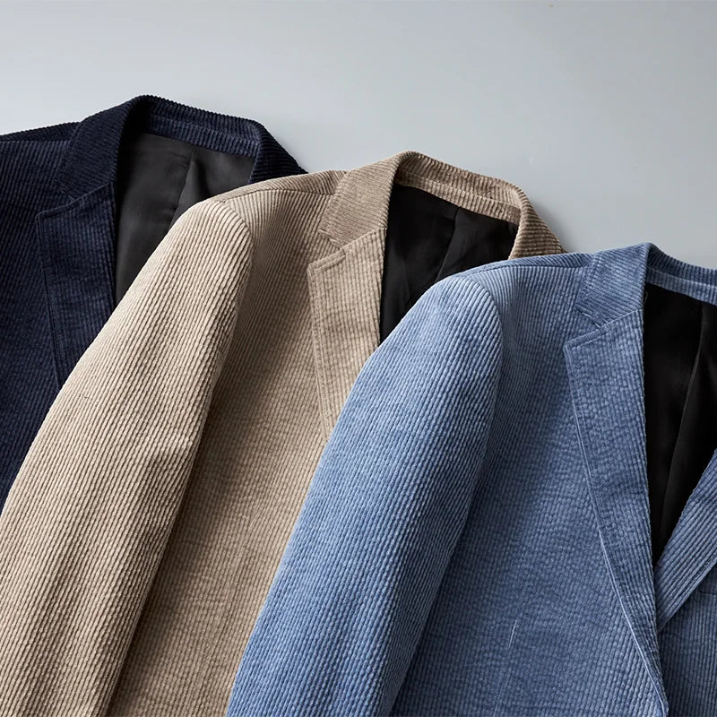 Men's Casual Blazer Jacket - Stylish Corduroy Sport Coat