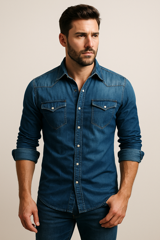 Men's Casual Denim Shirt 2