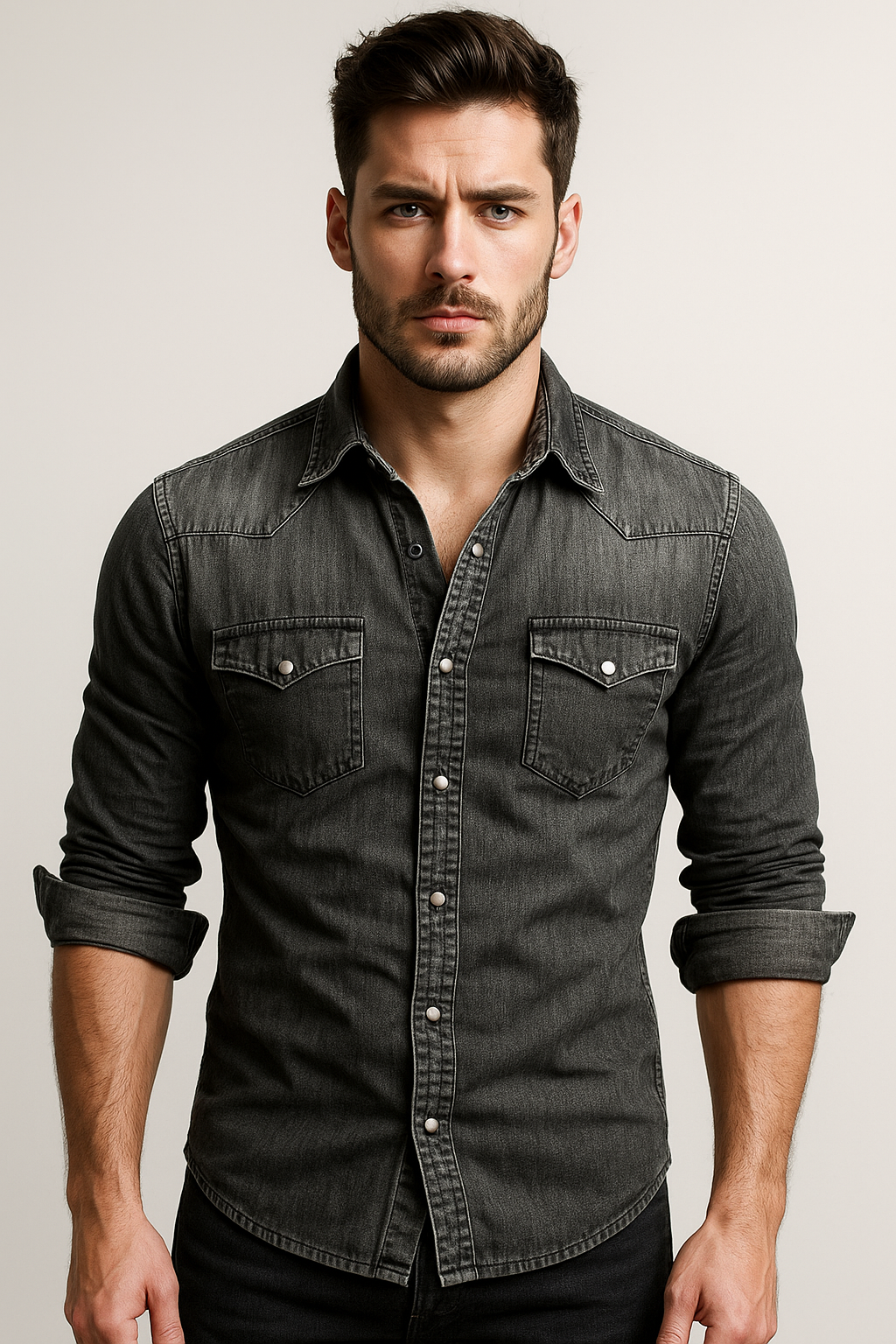 Men's Casual Denim Shirt 4