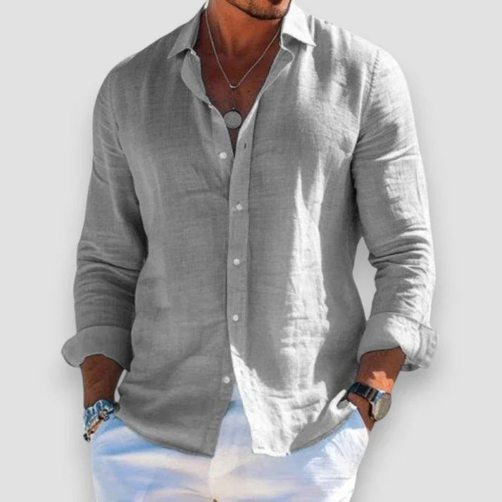 Men's Casual Linen Shirt 0