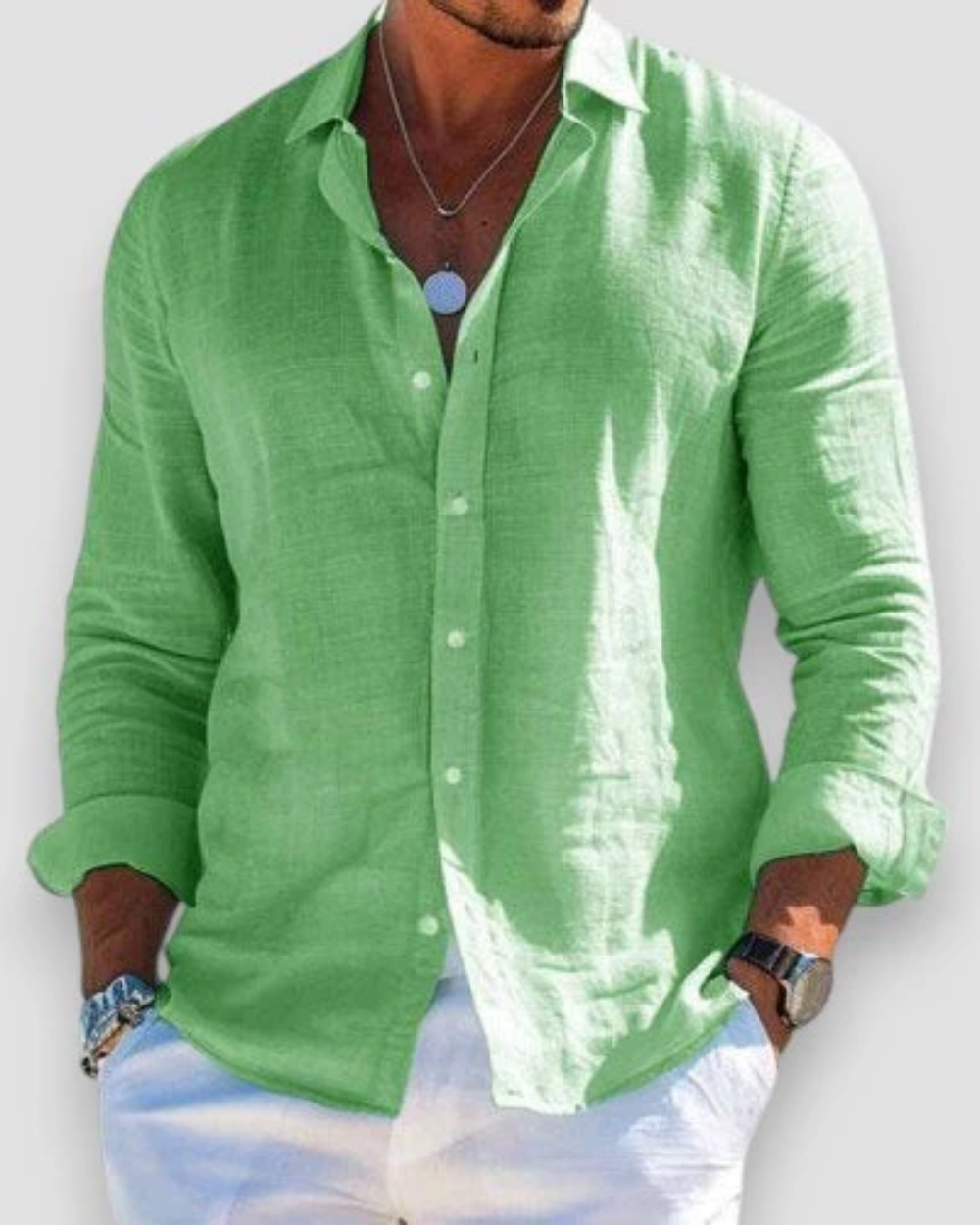 Men's Casual Linen Shirt 10