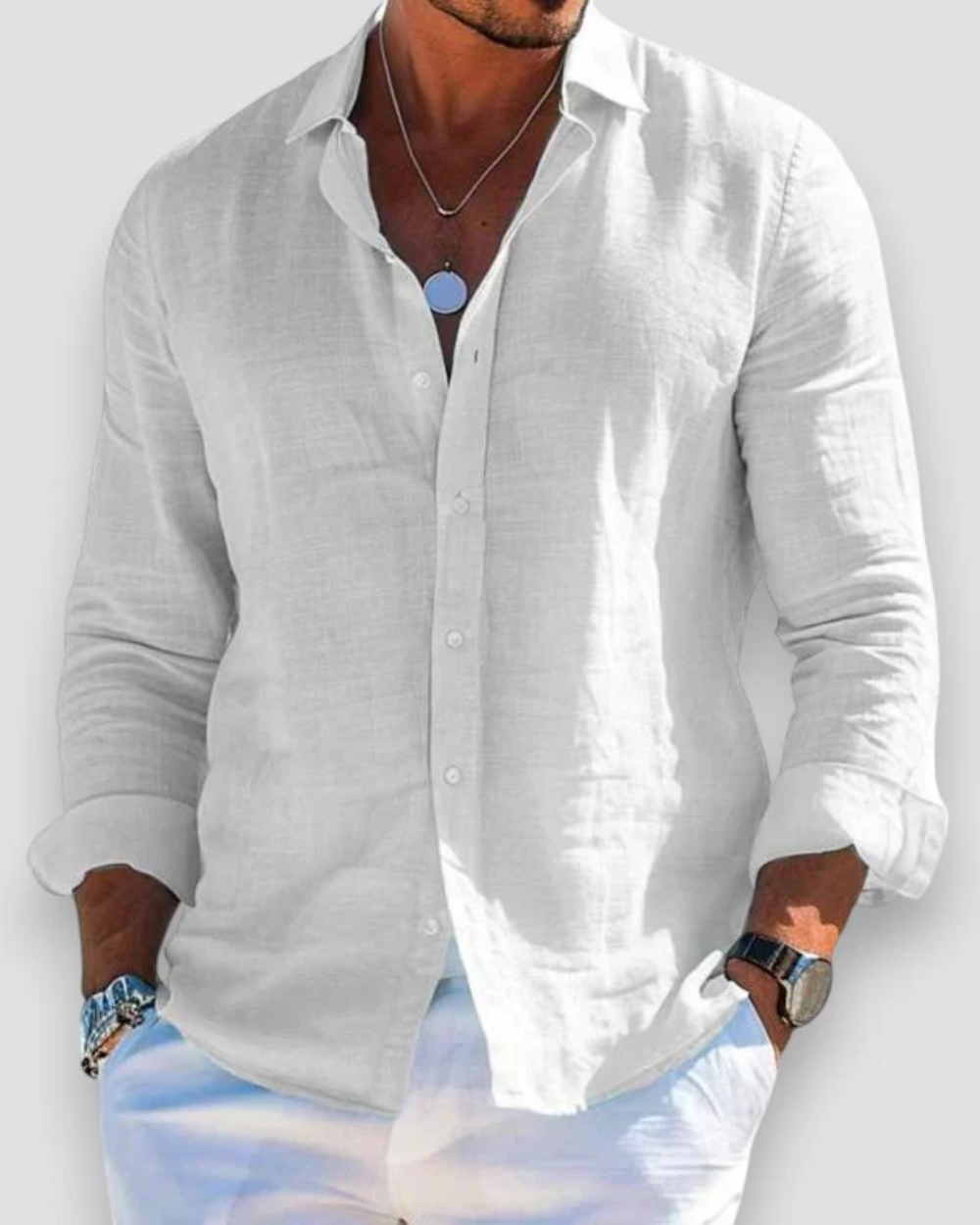 Men's Casual Linen Shirt 2