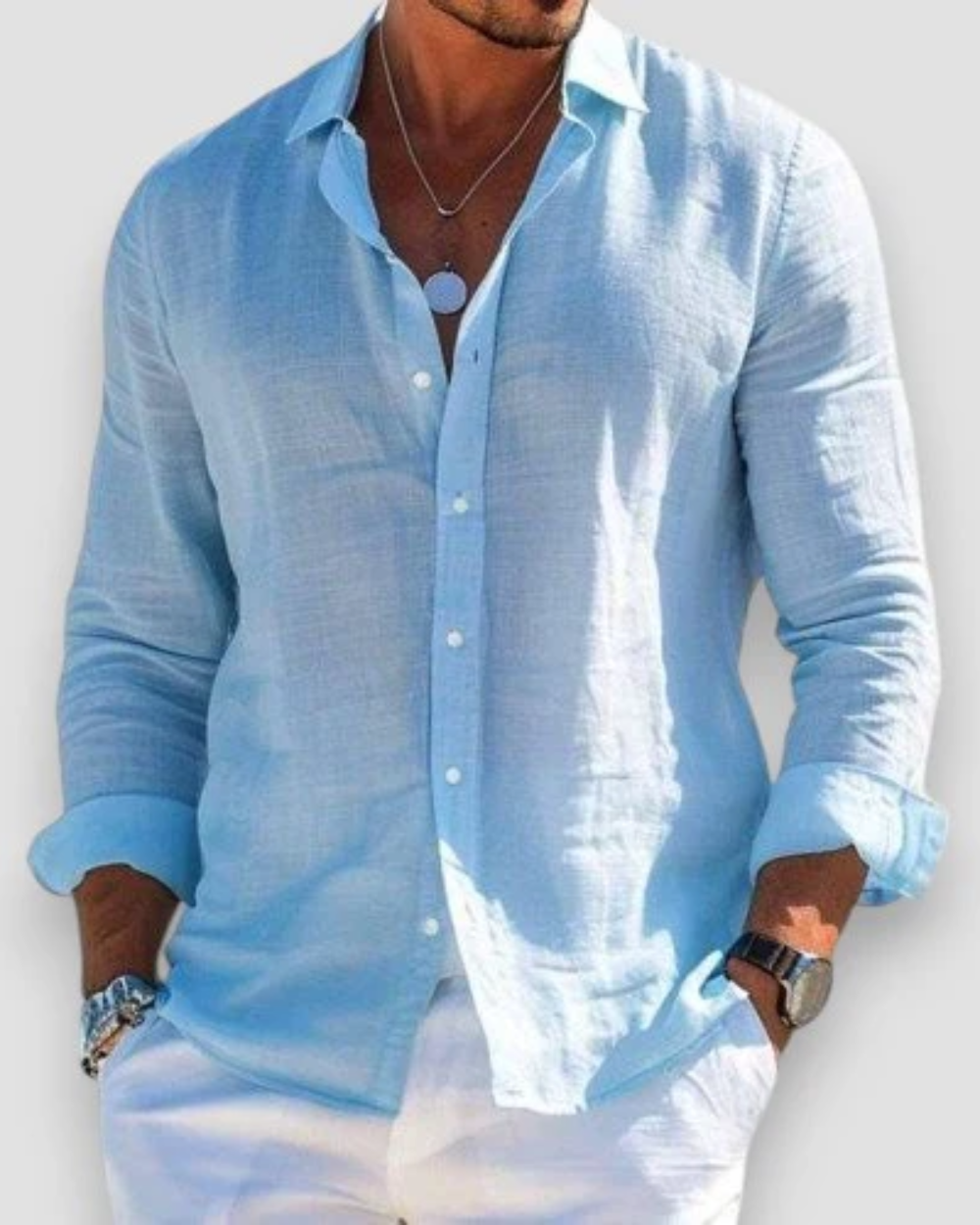 Men's Casual Linen Shirt 3