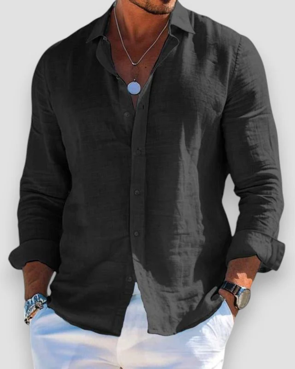 Men's Casual Linen Shirt 4