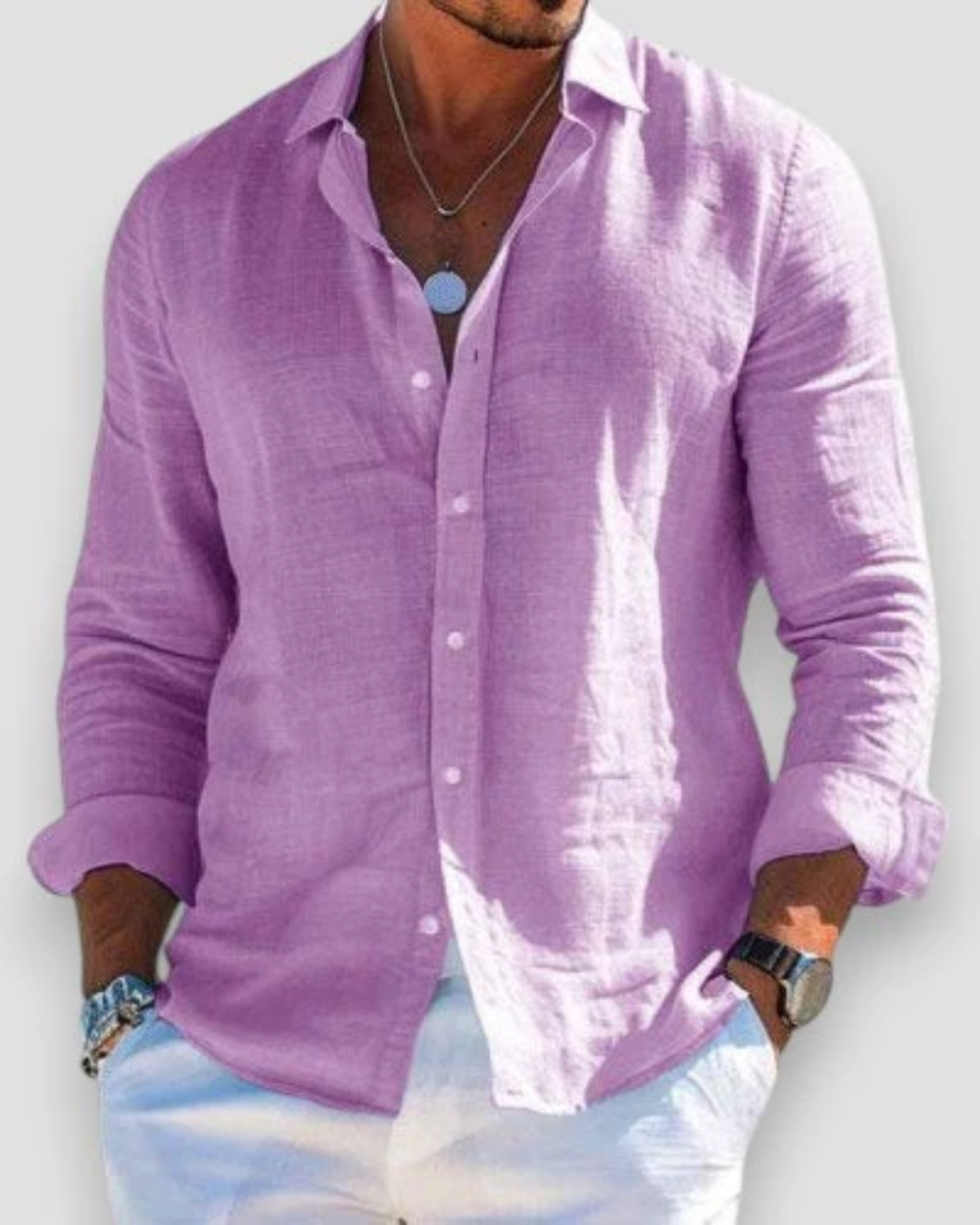 Men's Casual Linen Shirt 5