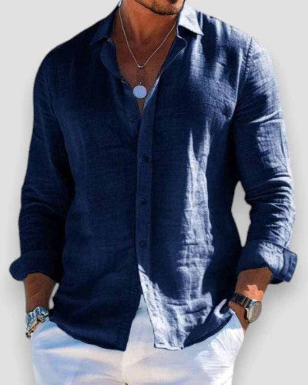 Men's Casual Linen Shirt 6