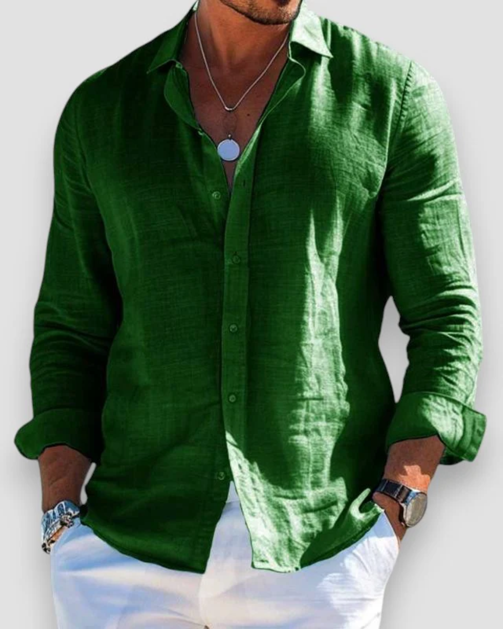 Men's Casual Linen Shirt 7