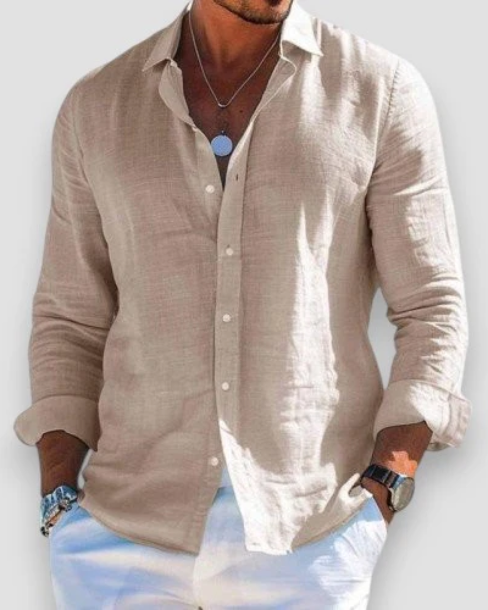 Men's Casual Linen Shirt 8