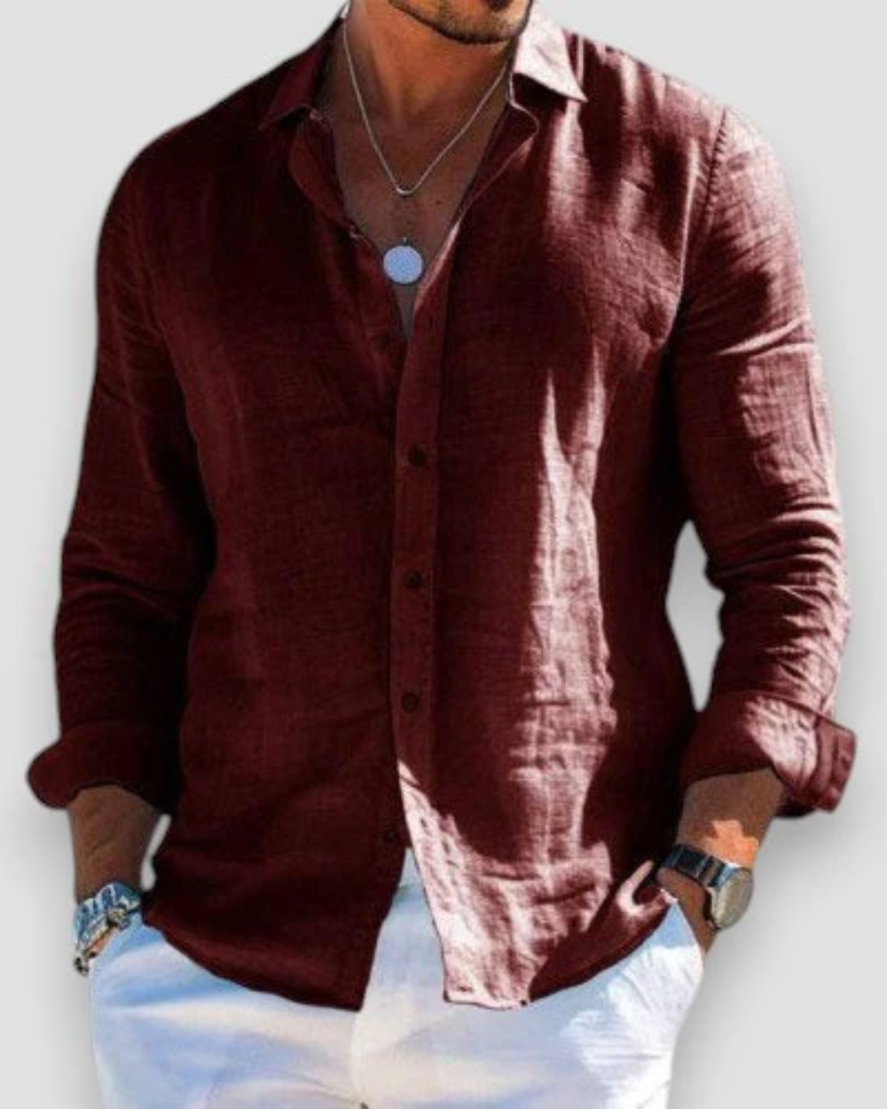Men's Casual Linen Shirt 9