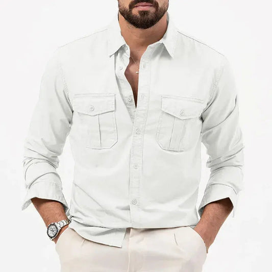 Men's Casual Long Sleeve Button-Up Shirt 0
