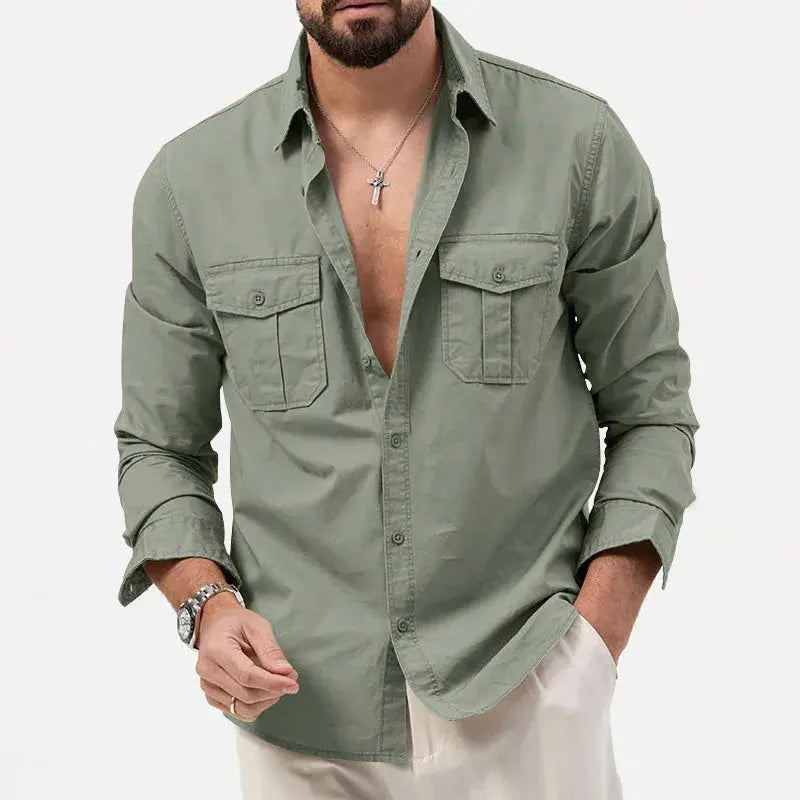 Men's Casual Long Sleeve Button-Up Shirt 2
