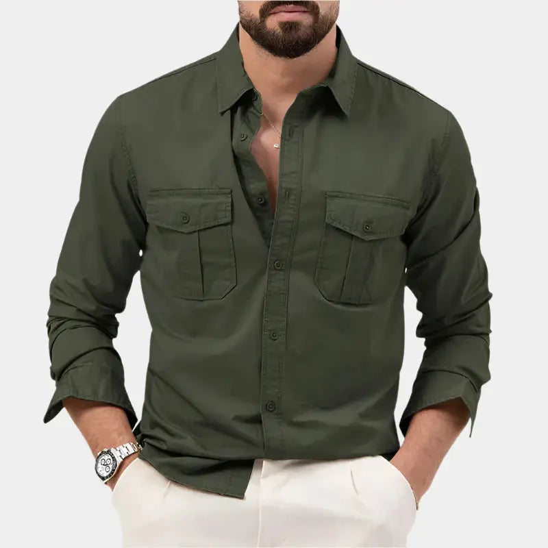 Men's Casual Long Sleeve Button-Up Shirt 4