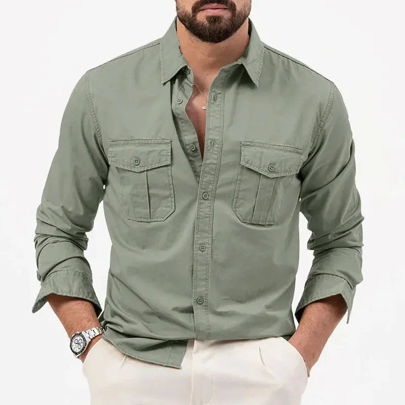 Men's Casual Long Sleeve Button-Up Shirt 6