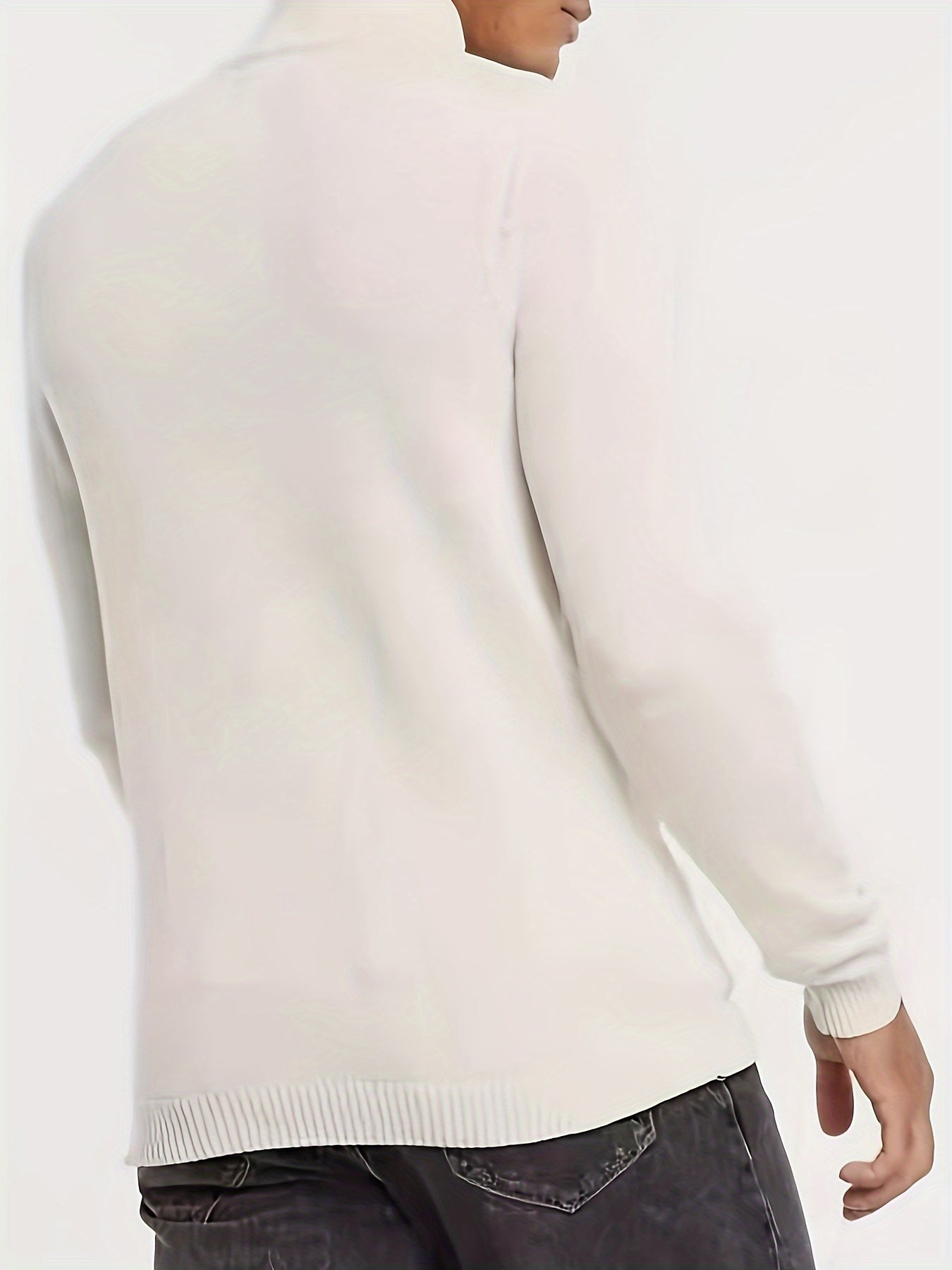 Men's Casual Sweater with Half Zip and High Collar 2