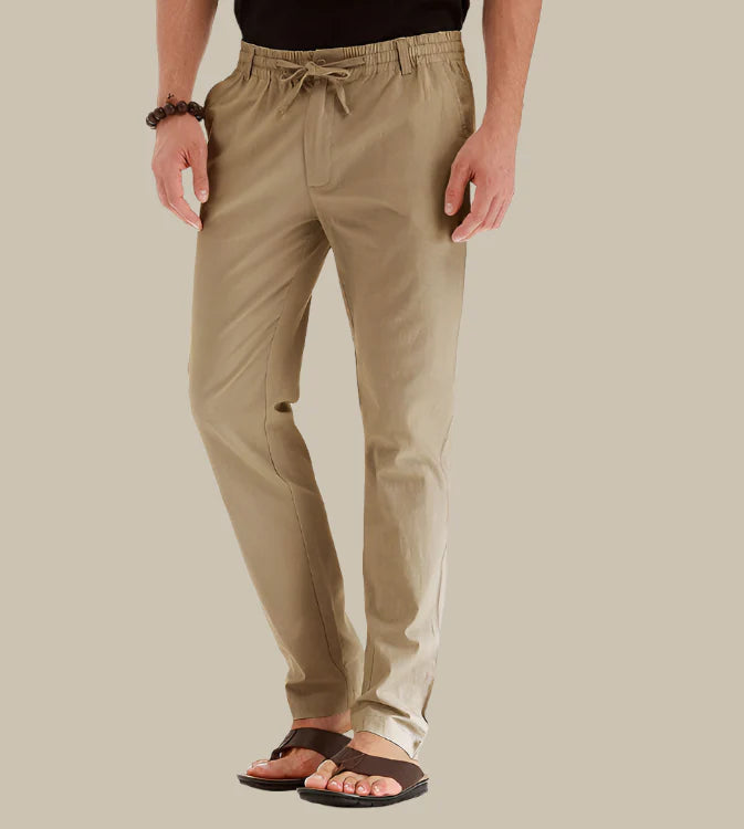 Men's Classic Fit Summer Pants with Elastic Waistband 1