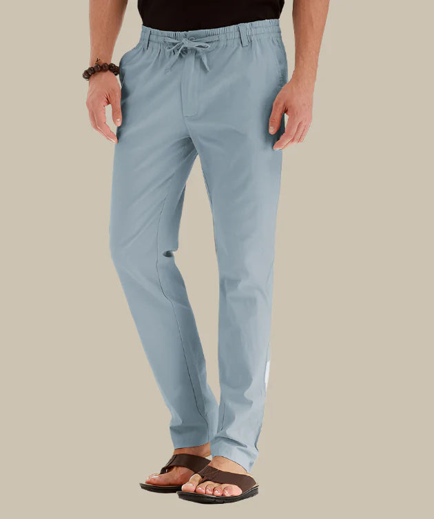 Men's Classic Fit Summer Pants with Elastic Waistband 2