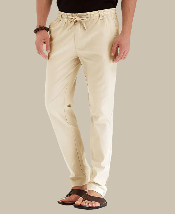 Men's Classic Fit Summer Pants with Elastic Waistband 3
