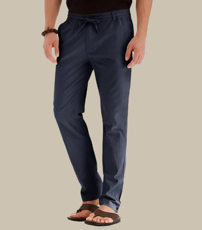 Men's Classic Fit Summer Pants with Elastic Waistband 4