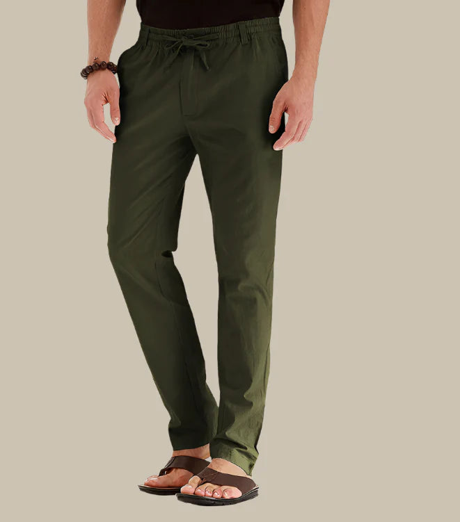Men's Classic Fit Summer Pants with Elastic Waistband 5