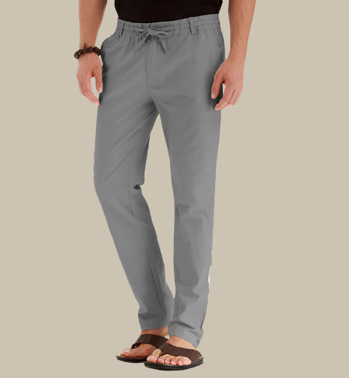 Men's Classic Fit Summer Pants with Elastic Waistband 6