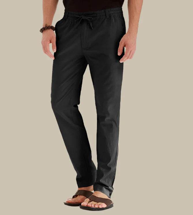 Men's Classic Fit Summer Pants with Elastic Waistband 7